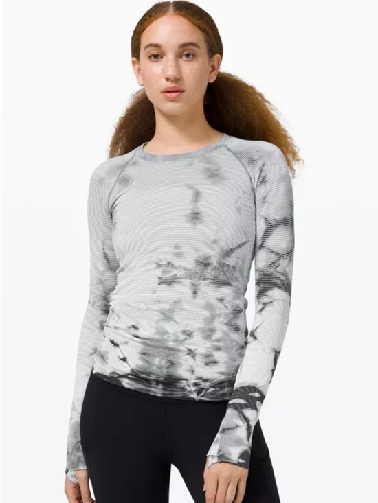lululemon athletica Tops - Lululemon Swiftly Tech Long Sleeve 2.0 in
Shibori Stripe Graphite Grey Size 6